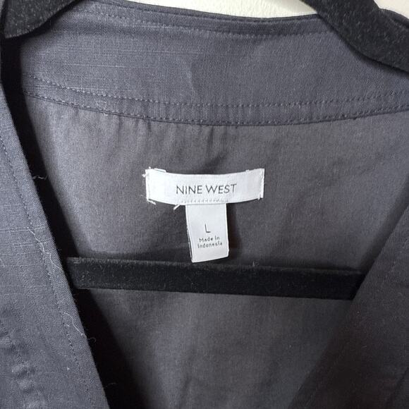 NEW NWT Nine West Large Tiered Sleeveless Black V-Neck Wrap Midi Dress‎ Cotton - Picture 5 of 9